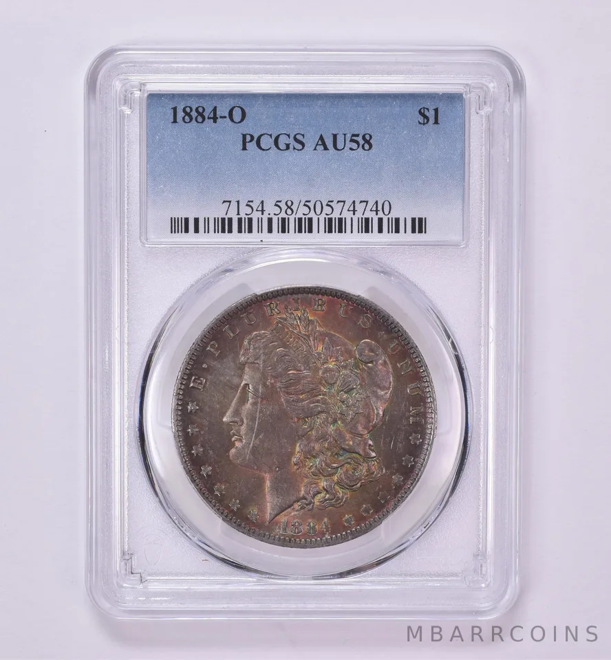 1884-O Morgan Silver Dollar AU58 PCGS Beautiful Tone *0452