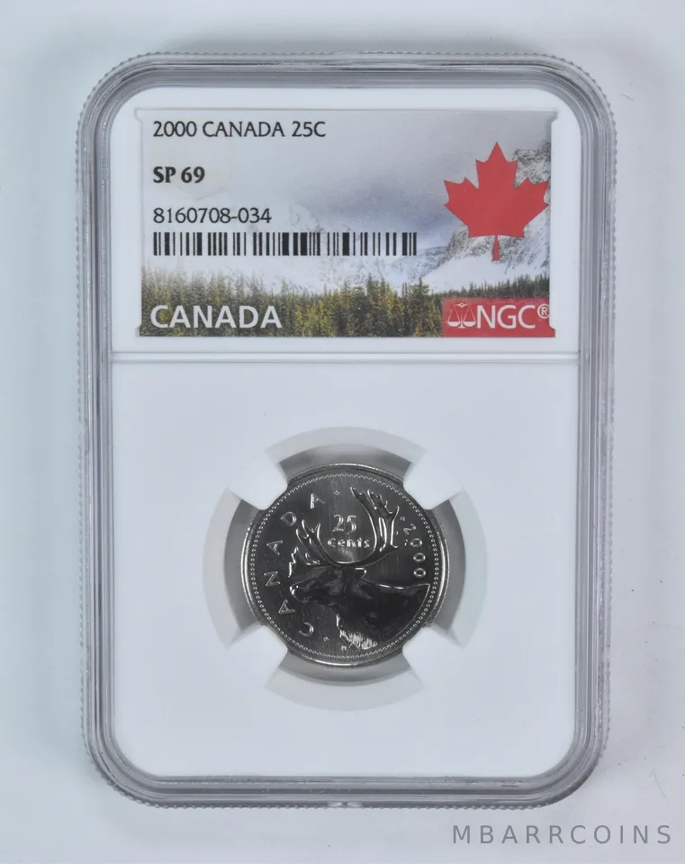 2000 Canada 25 Cent Caribou SP69 NGC Canada Label