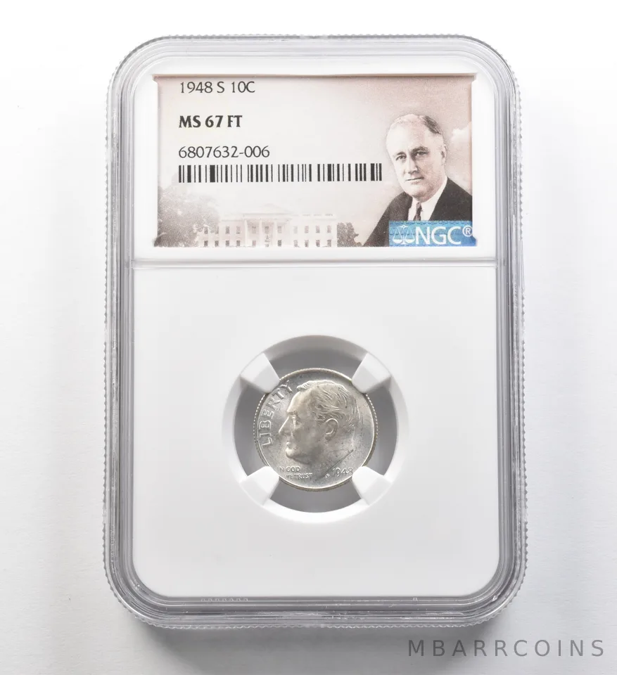 1948-S Roosevelt Dime MS67 FT NGC *8292