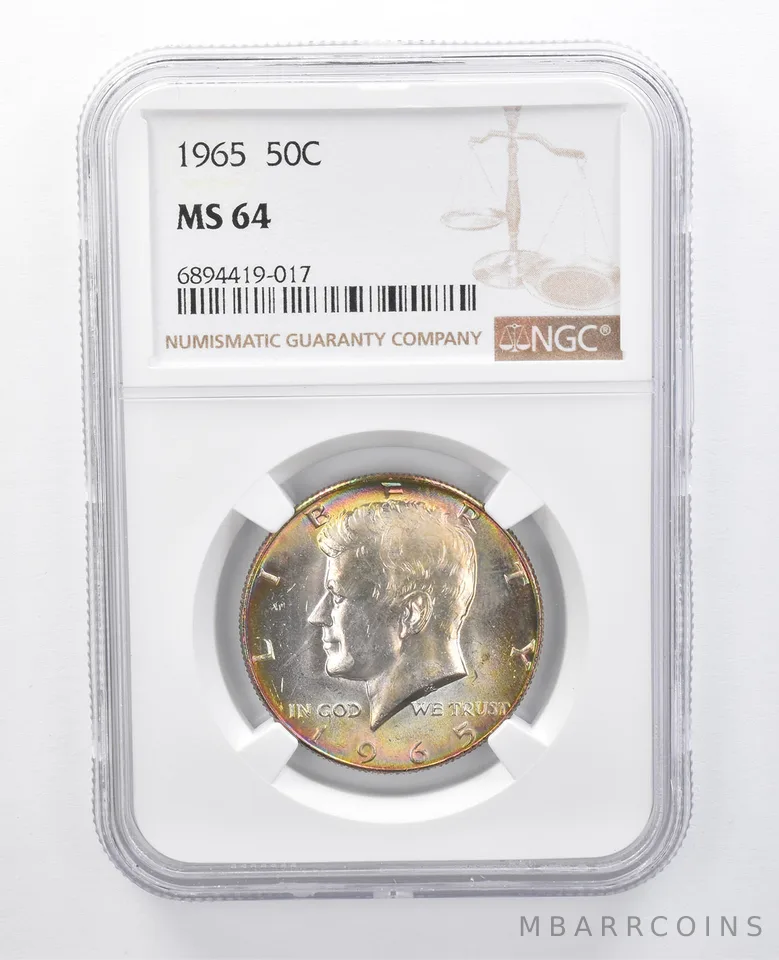 1965 Kennedy Half Dollar MS64 NGC Beautiful Tone *7925