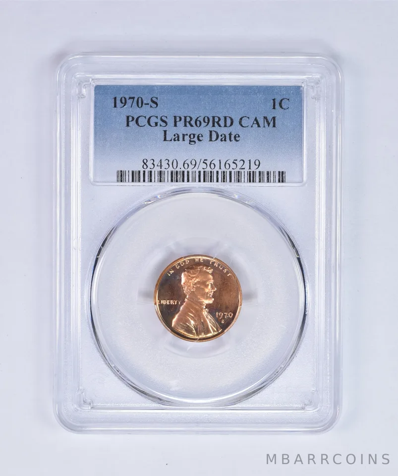1970-S Lincoln Memorial Cent Large Date PR69 RD CAM PCGS Beautiful Tone a8068