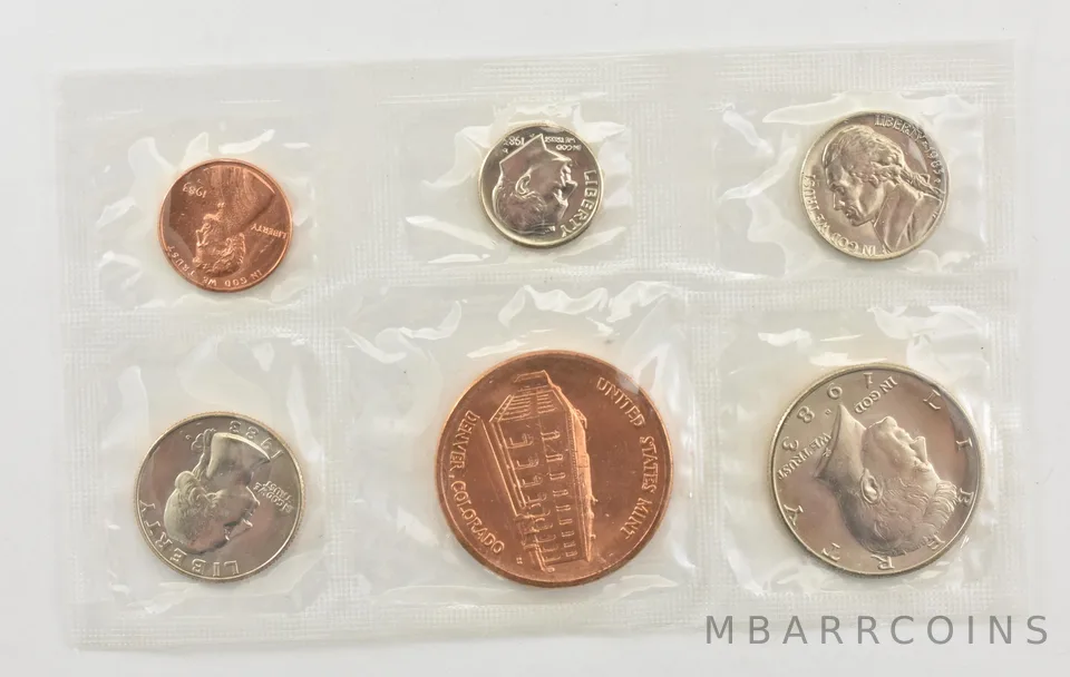 1983-D Half Dollar Quarter Dime Nickel Cent From Souvenir Set *8992