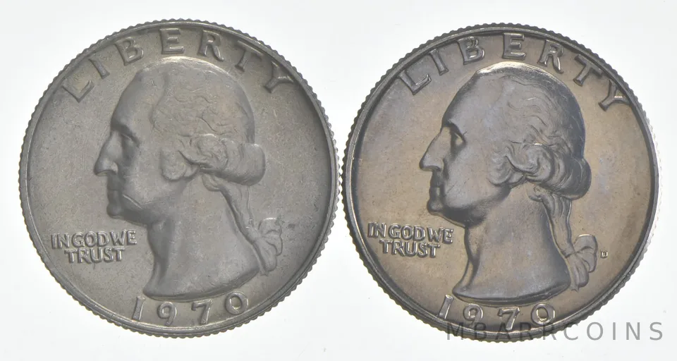 1970 P+D Washington Quarter Clad Unc Bundle