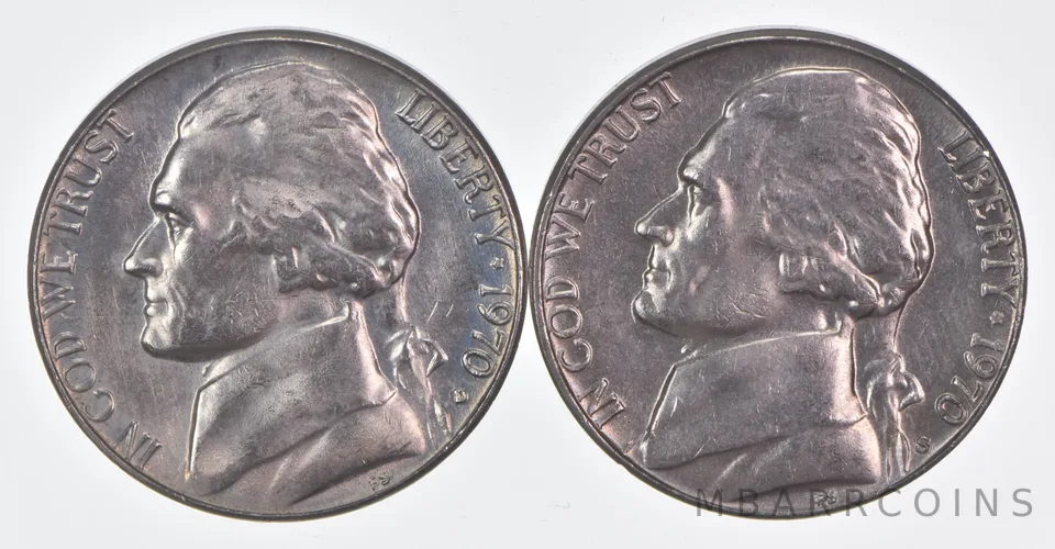 (Set) 1970 D+S Jefferson Nickel Unc Bundle