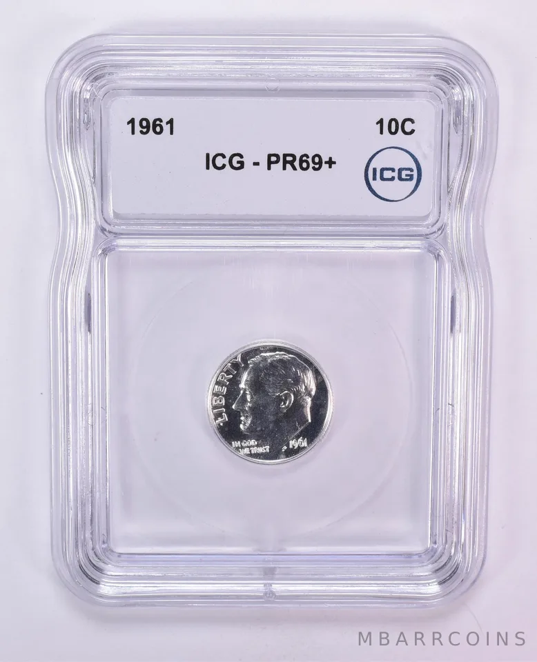 1961 Roosevelt Dime PR69+ ICG