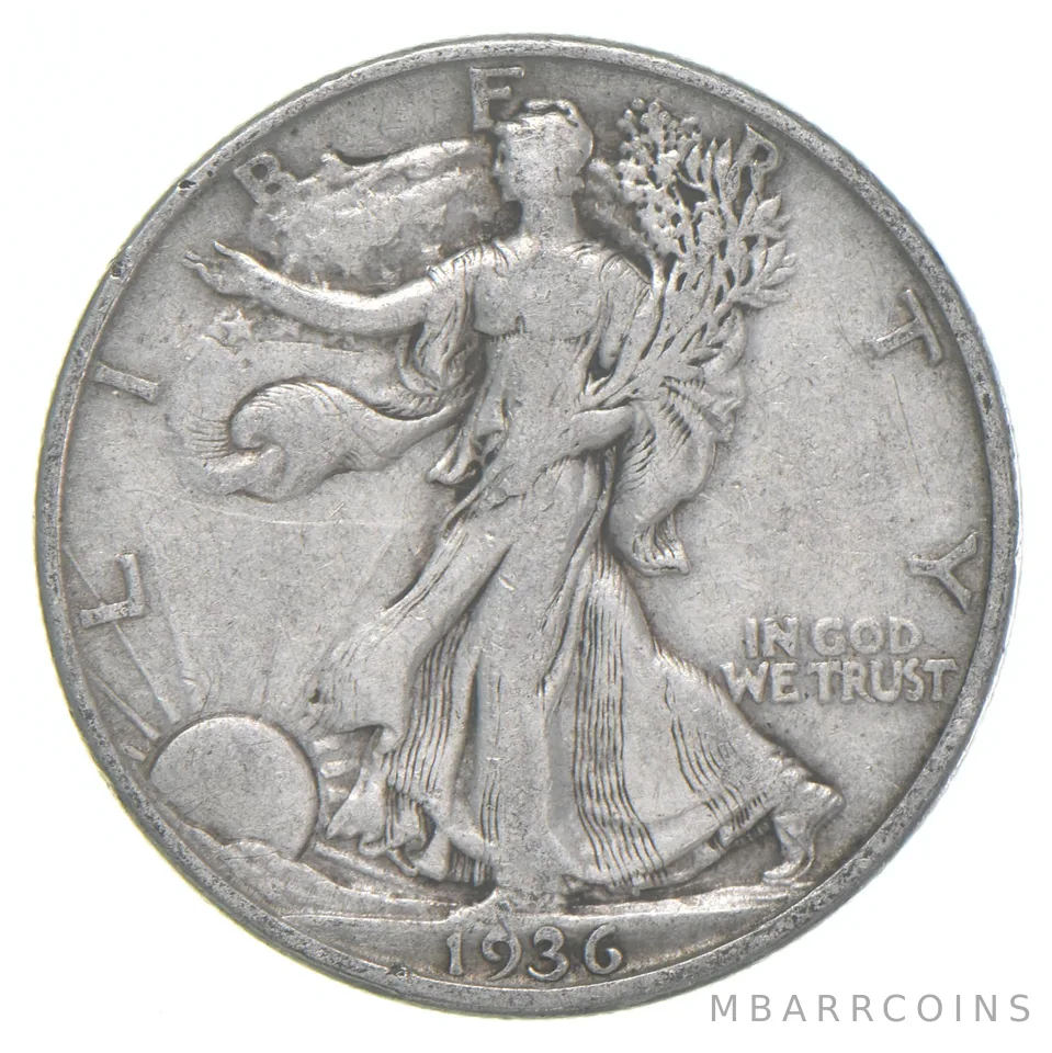 1936-D XF Walking Liberty Half Dollar 90% Silver