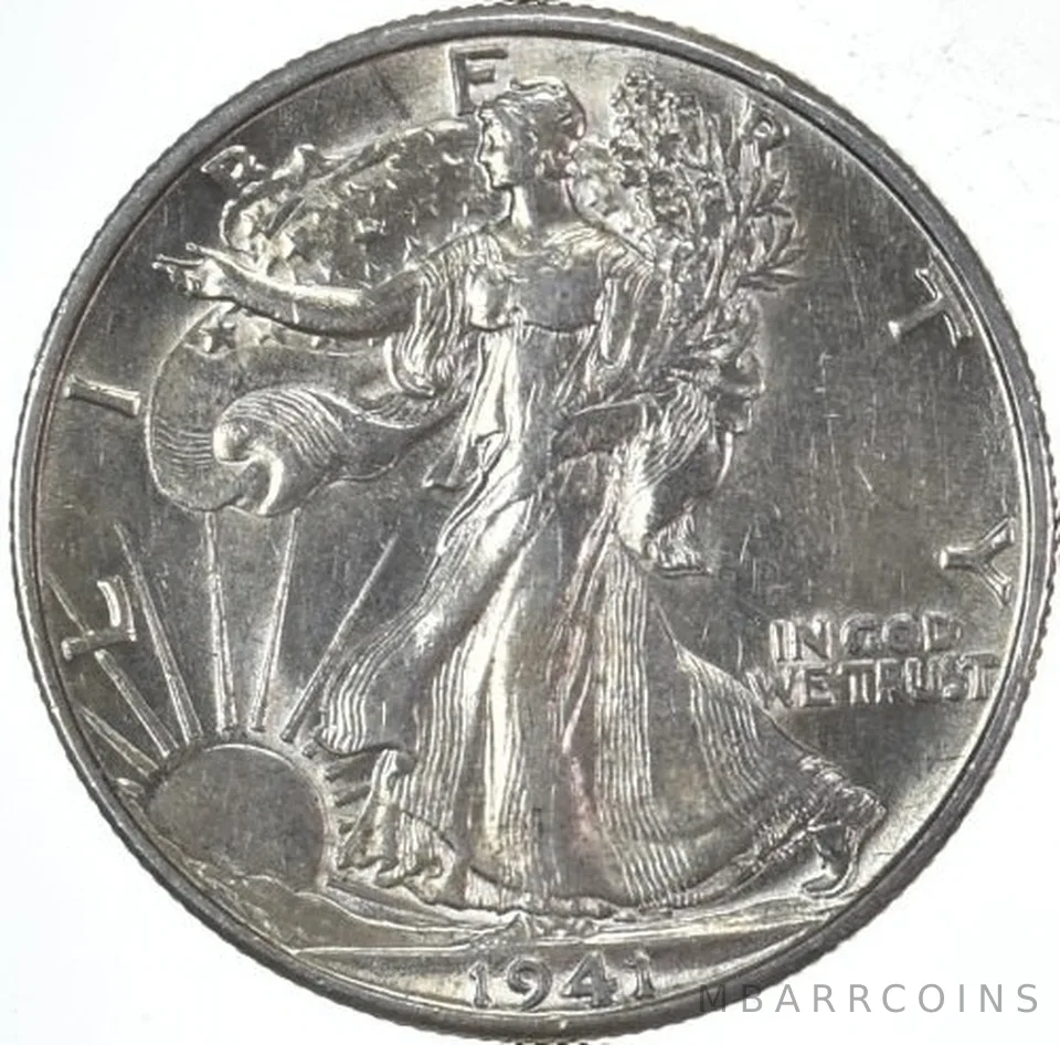 AU 1941-D Walking Liberty Half Dollar Almost Unc 90% Silver (1pc)