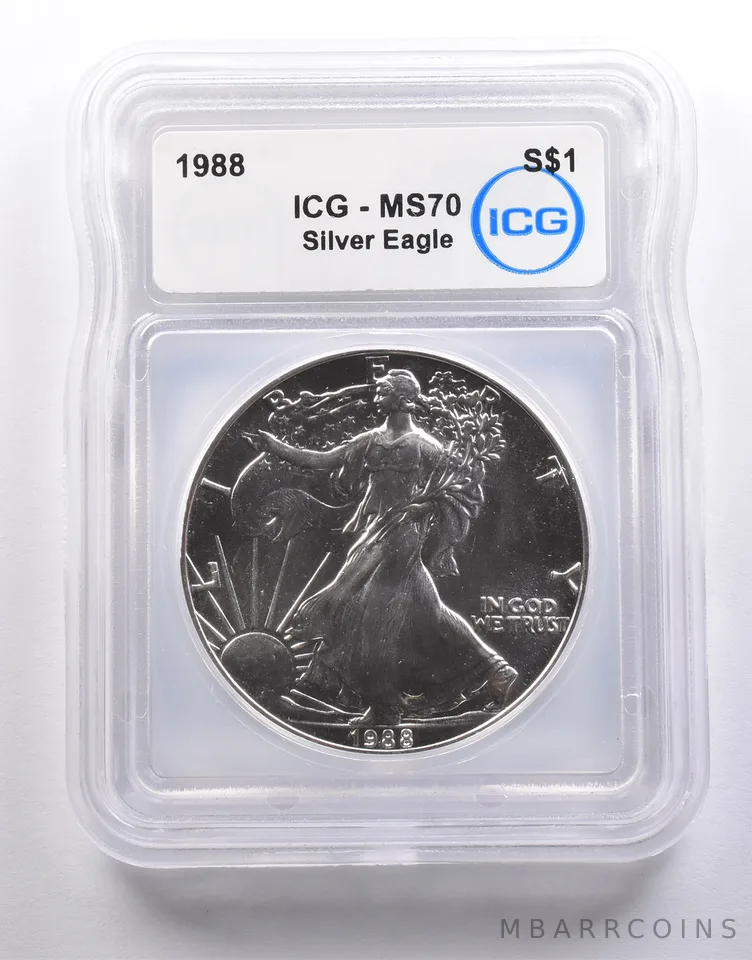 1988 American Silver Eagle MS70 ICG *6543