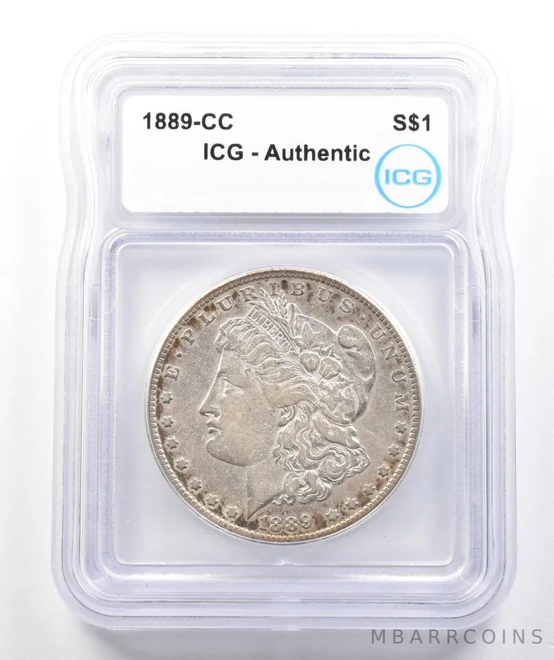 1889-CC Morgan Silver Dollar Authentic ICG *9848