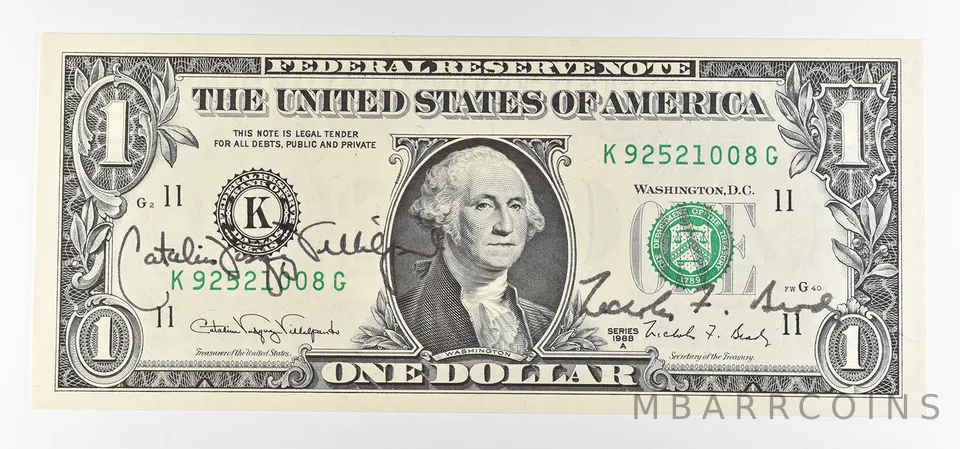 1988 A $1 Dallas TX FRN Green Seal Courtesy Signature *0918