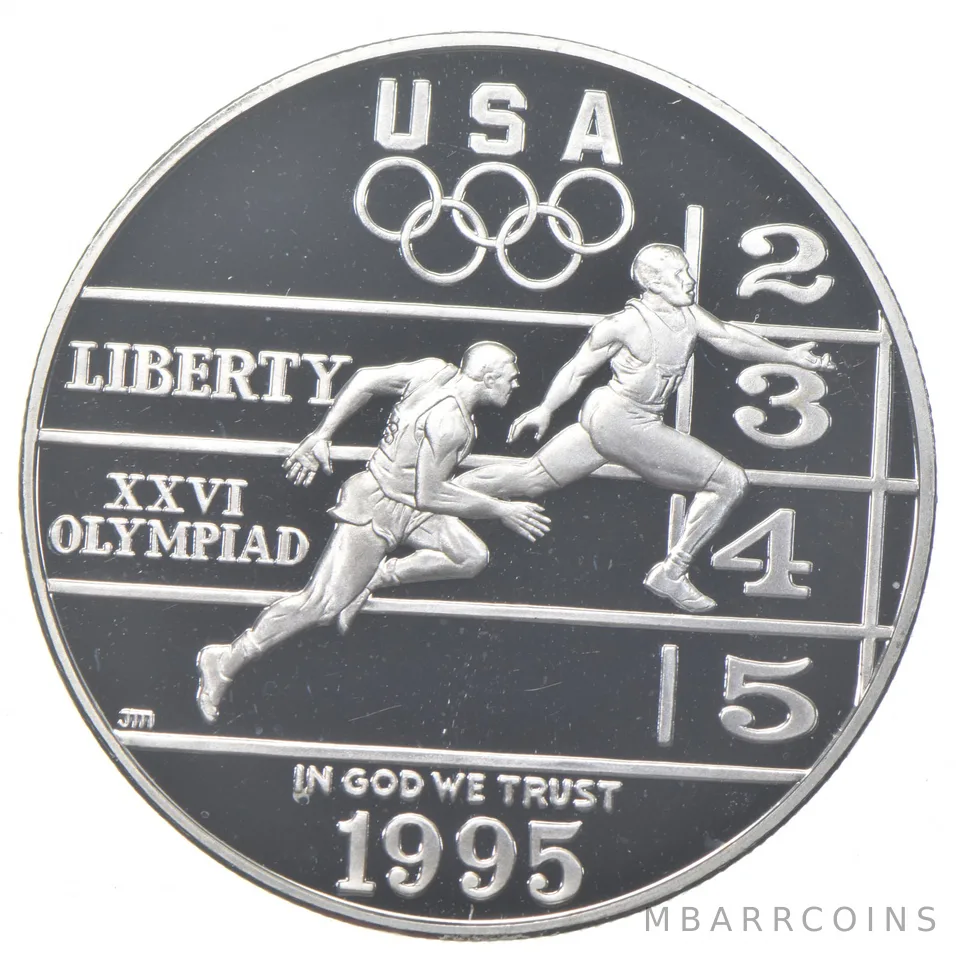 1995-P Proof Olympic Track & Field Commemorative Silver Dollar $1