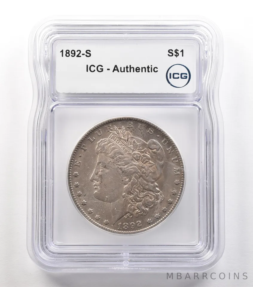 1892-S Morgan Silver Dollar Authentic ICG a5267