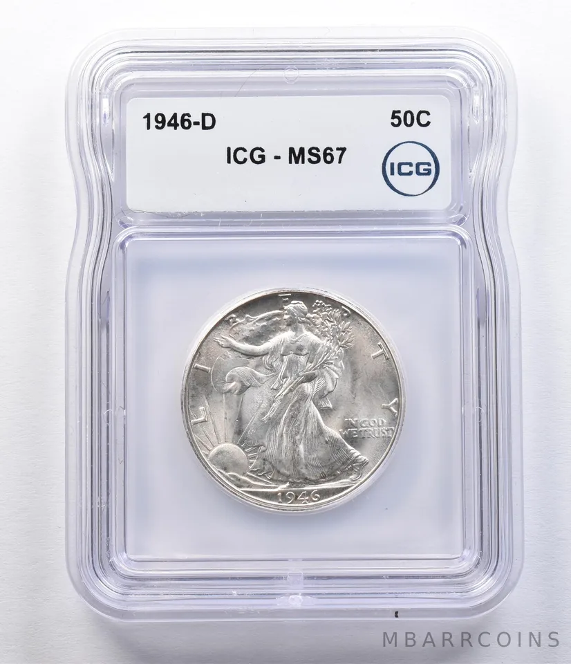 1946-D Walking Liberty Half Dollar MS67 ICG *2492