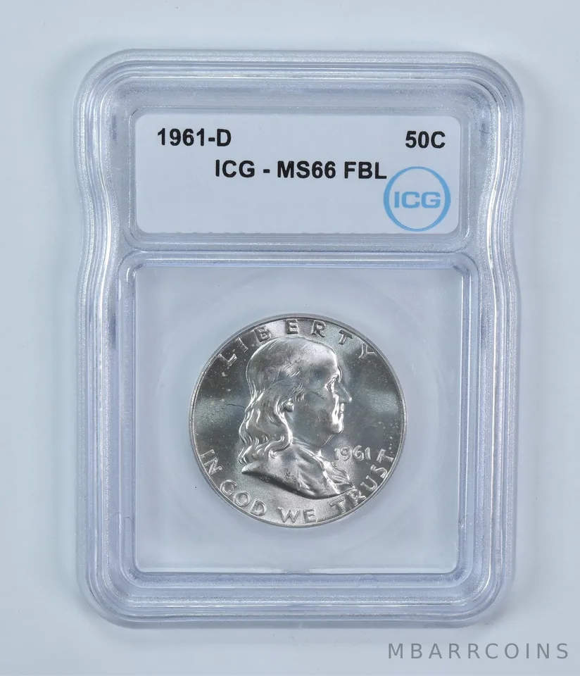 1961-D Franklin Half Dollar MS66 FBL ICG