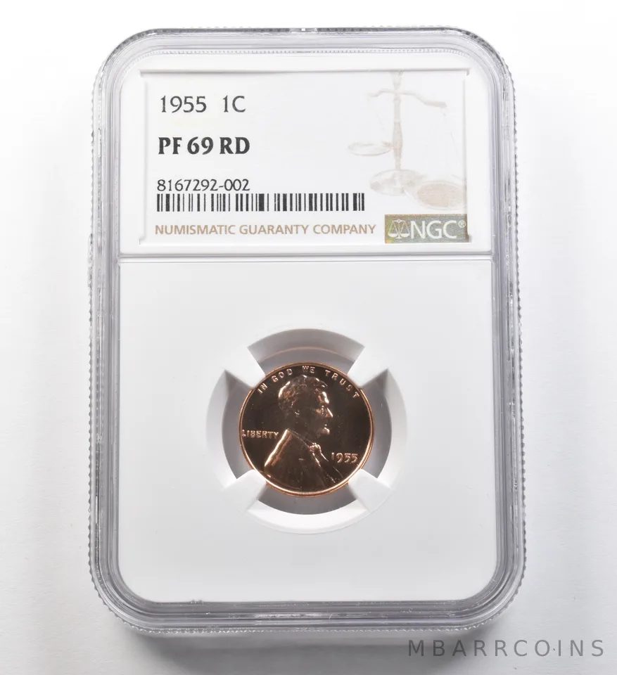 1955 Lincoln Wheat Cent PF69 RD NGC *8133