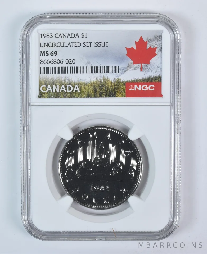 1983 Canada 1 Dollar Uncirculated Set MS69 NGC Canada Label