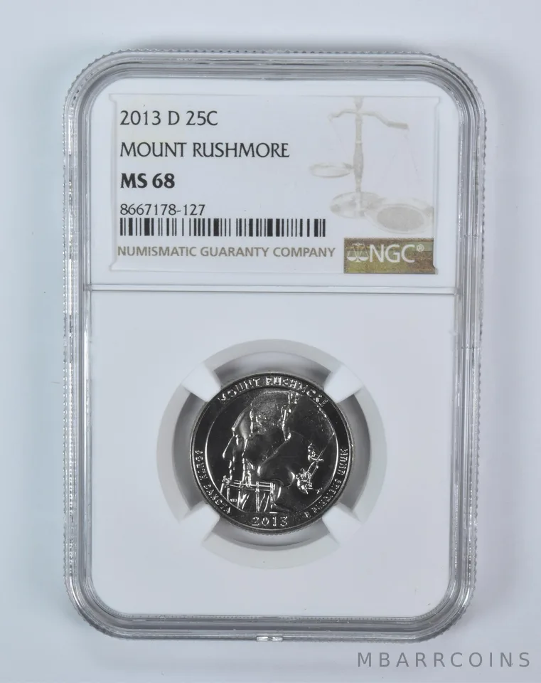 2013-D Washington Quarter ATB Mount Rushmore MS68 NGC