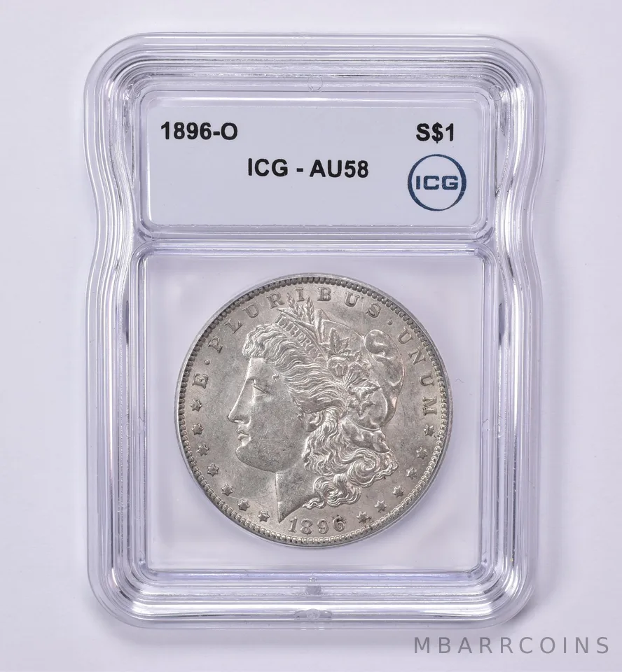 1896-O Morgan Silver Dollar AU58 ICG *0517