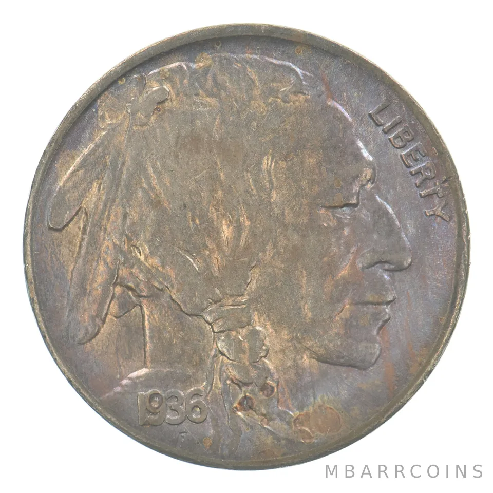1936-S Indian Head Buffalo Nickel Beautiful Tone *4753