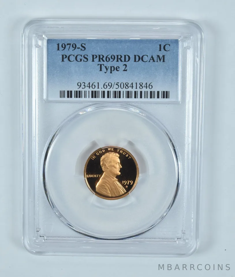 1979-S Lincoln Memorial Cent Type 2 PR69 RD DCAM PCGS Blue Label