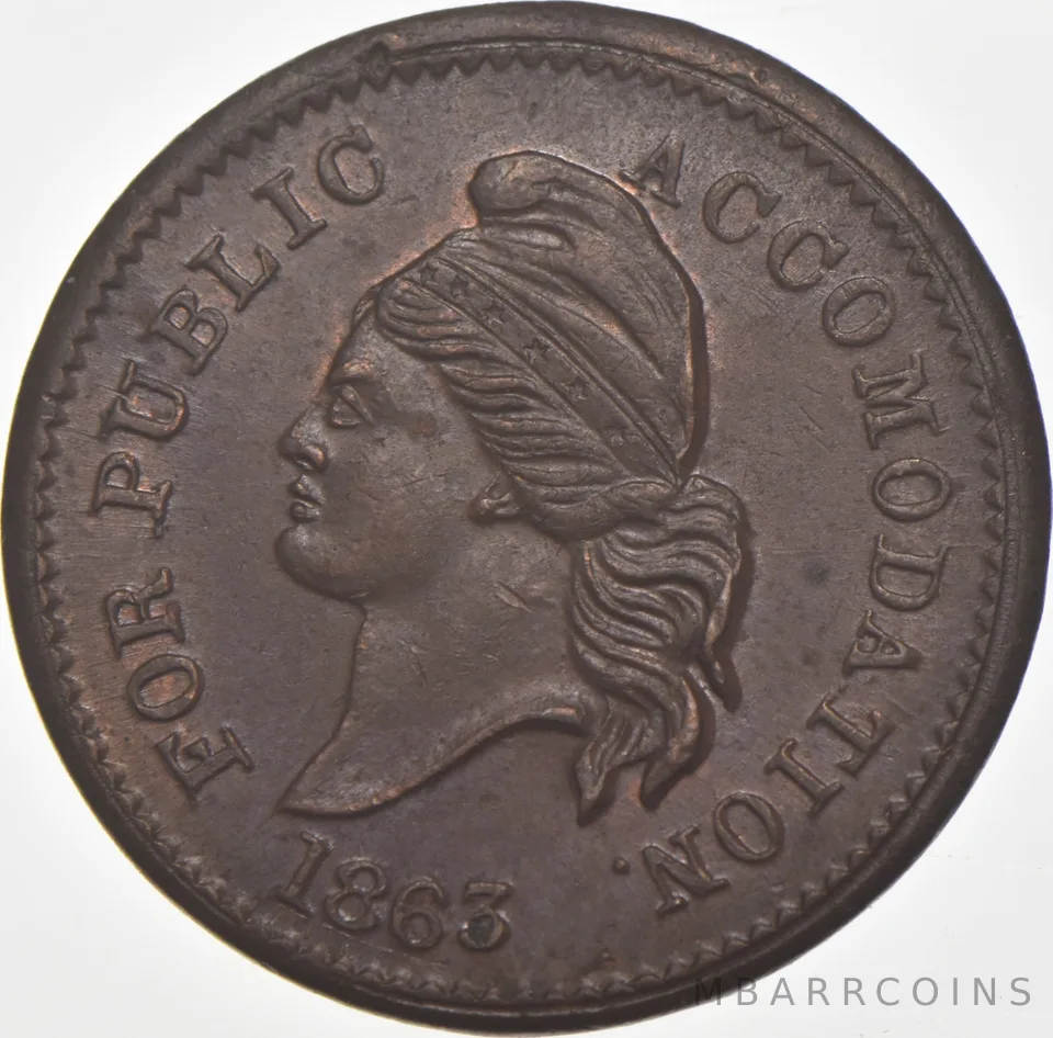 1863 US Copper Civil War Token *7542