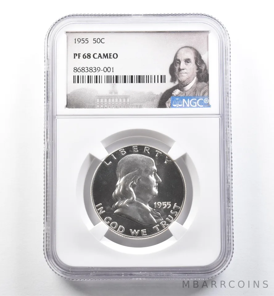 1955 Franklin Half Dollar PF68 CAMEO NGC *6045