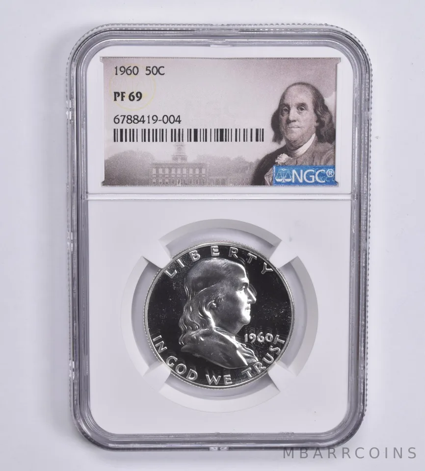 1960 Franklin Half Dollar PF69 NGC - White Coin Spot Free PR