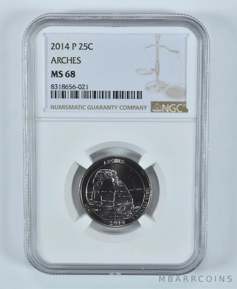 2014-P Washington Quarter Arches America The Beautiful MS68 NGC