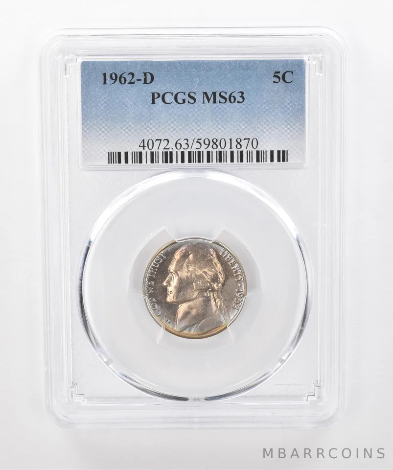 1962-D Jefferson Nickel MS63 PCGS Beautiful Tone *1576
