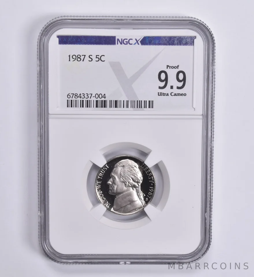 1987-S Jefferson Nickel 5c Proof 9.9 UCAM NGC X NGCX