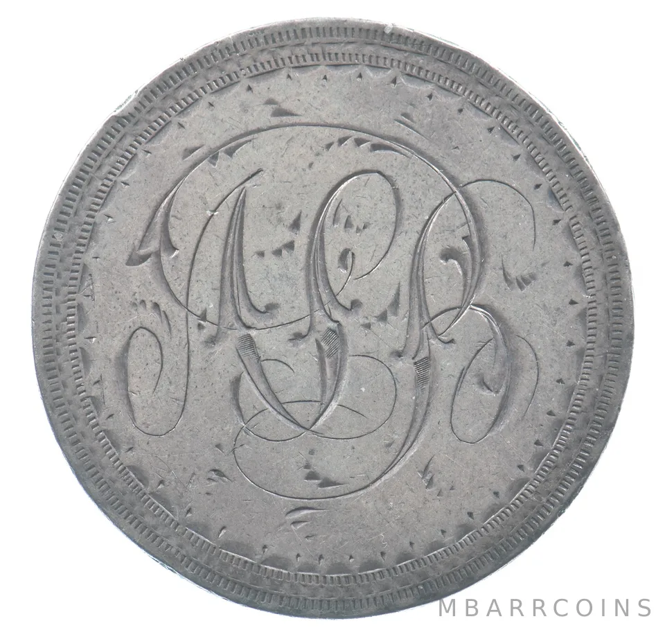 1800's Morgan Silver Dollar Love Token AIB a8597