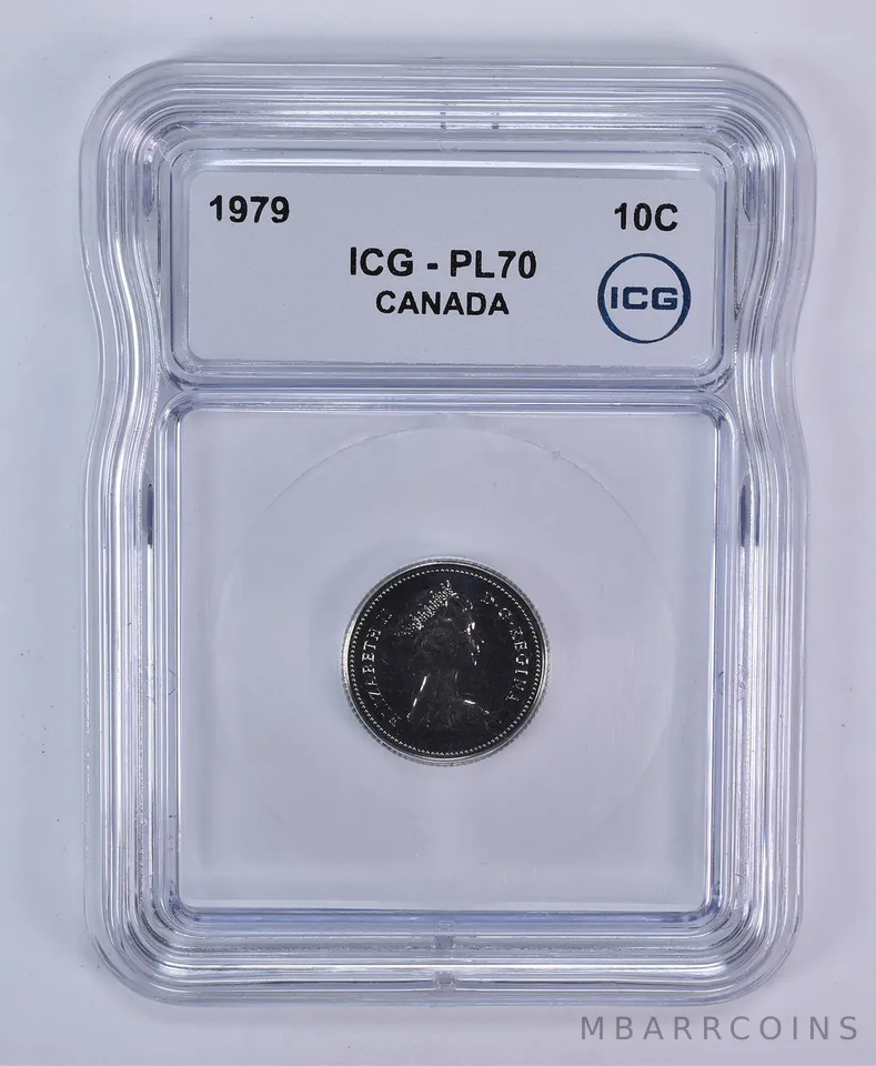 1979 Canada 10 Cents Bluenose PL70 ICG