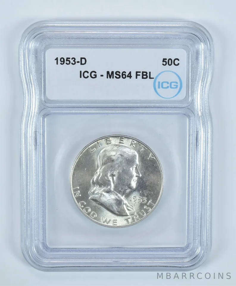 1953-D Franklin Half Dollar MS64 FBL ICG