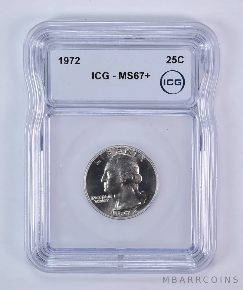 1972 Washington Quarter MS67+ ICG
