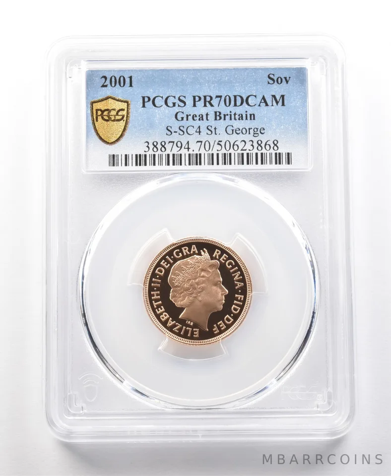 2001 Great Britain Gold Sovereign PR70 DCAM PCGS a1155