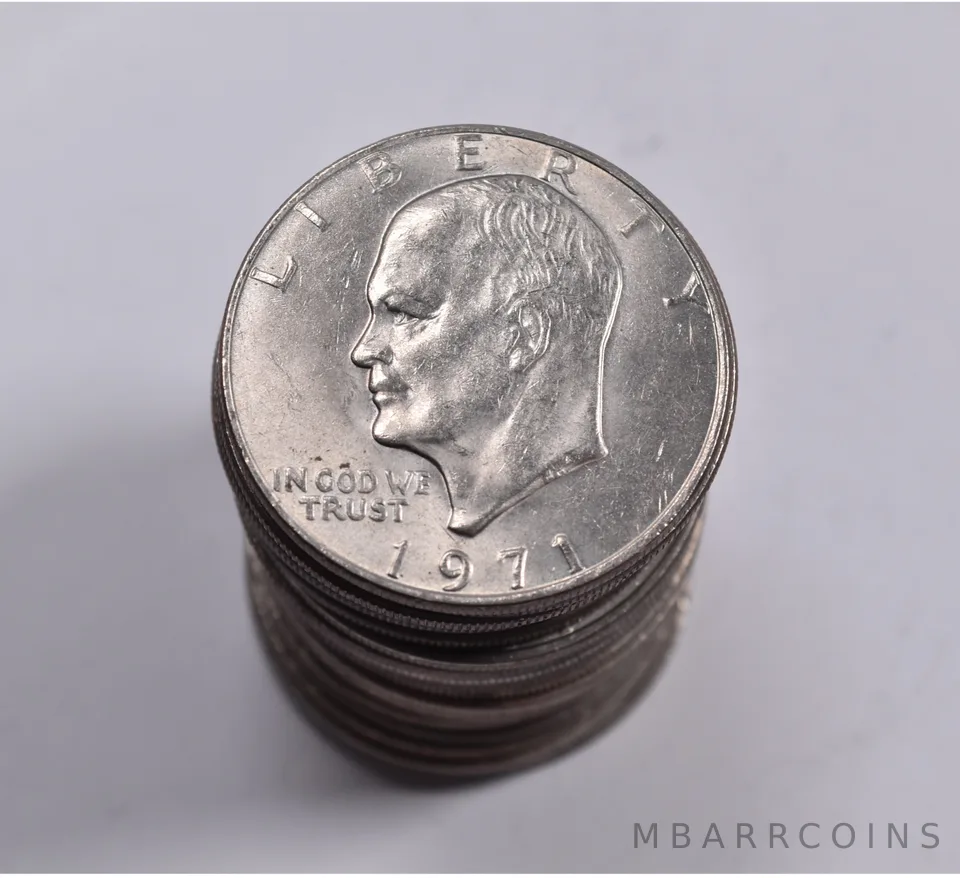 (20) 1971-P BU/Unc Eisenhower Ike Dollar Clad Roll Lot