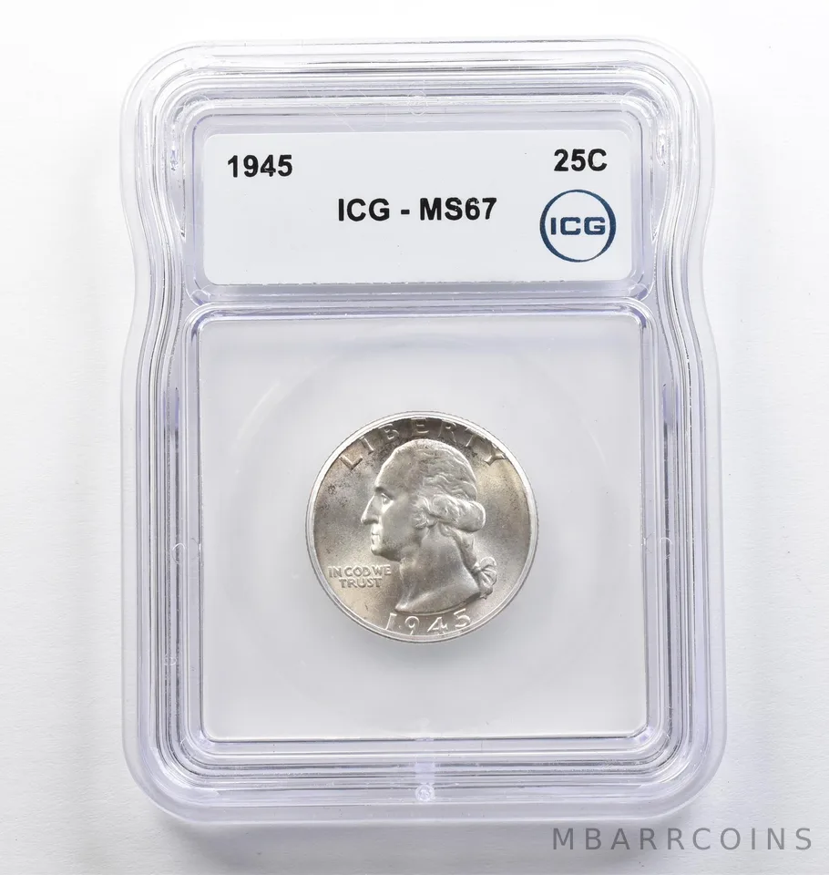 1945 Washington Quarter MS67 ICG *9432