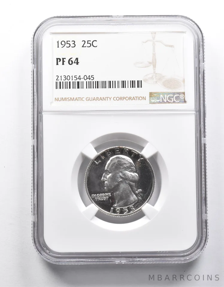 PF64 1953 Washington Quarter NGC Great Contrast a9879