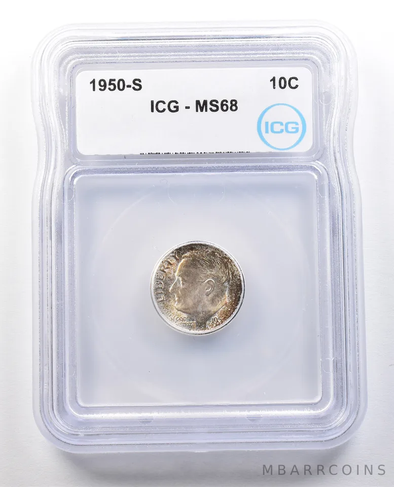 1950-S Roosevelt Dime MS68 ICG *1191