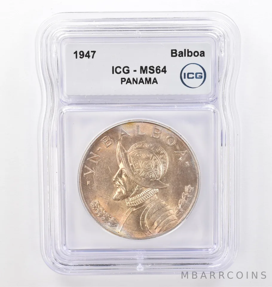 1947 Panama Balboa MS64 ICG Beautiful Tone *0088