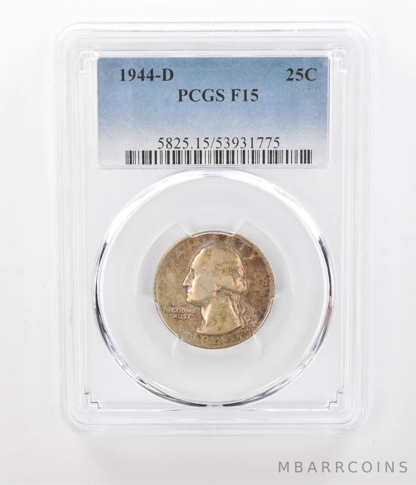 1944-D Washington Quarter F15 PCGS Beautiful Tone *1083