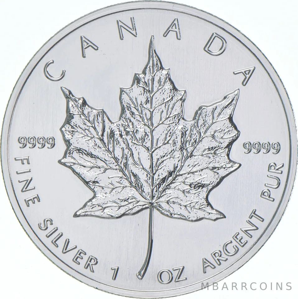 1993 Canada 5 Dollars Silver Maple Leaf 1 Oz Silver BU