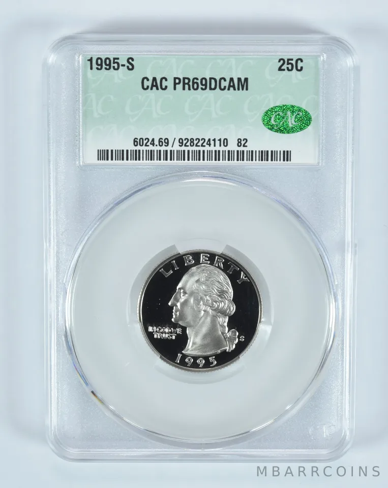 1995-S Washington Quarter PR69 DCAM CAC CACg