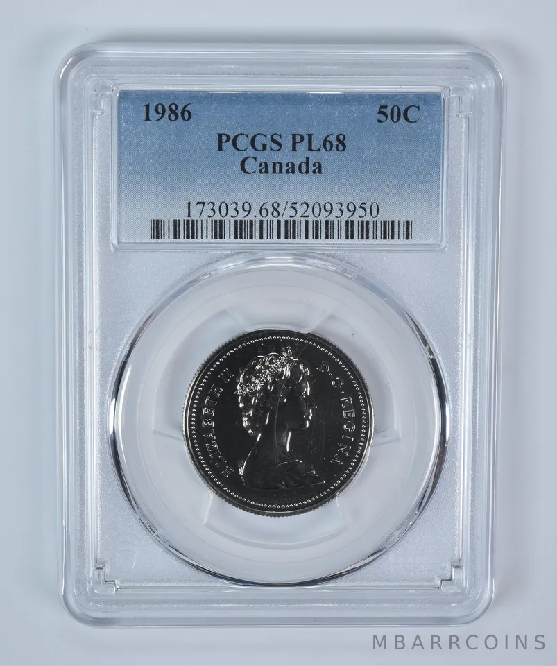 1986 Canada 50 Cents PL68 PCGS Blue Label