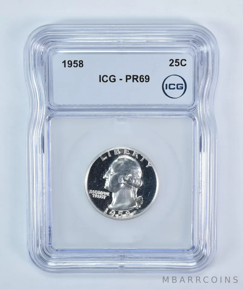 1958 Washington Quarter PR69 ICG
