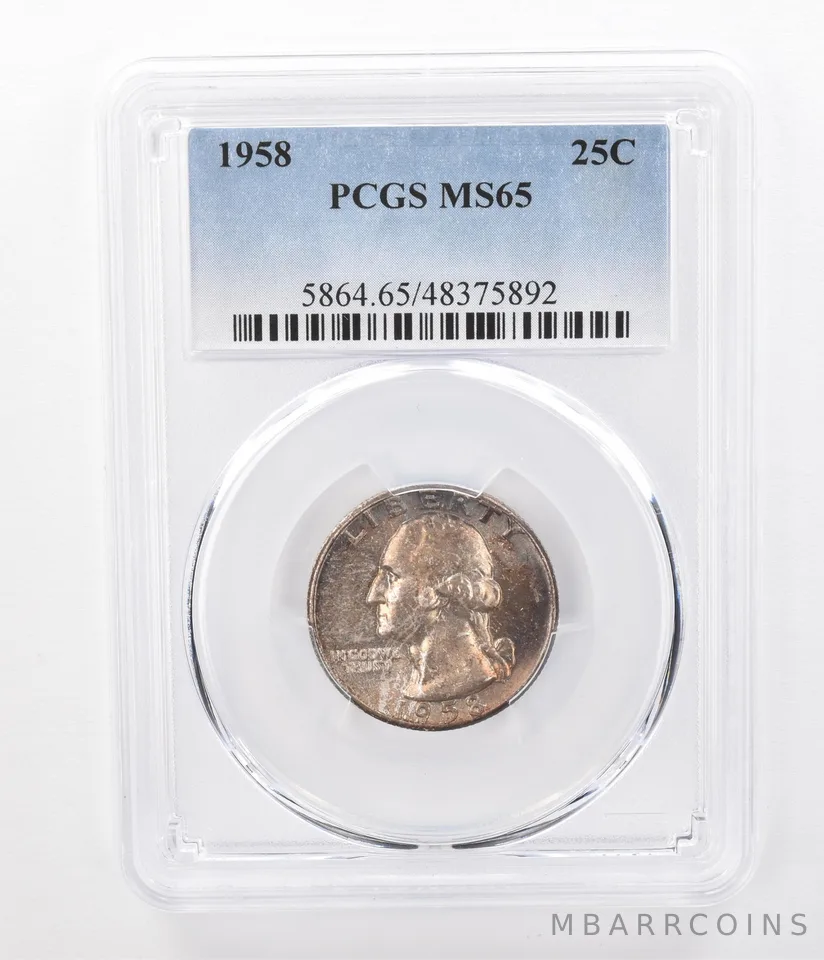 1958 Washington Quarter MS65 PCGS Beautifully Toned a7426
