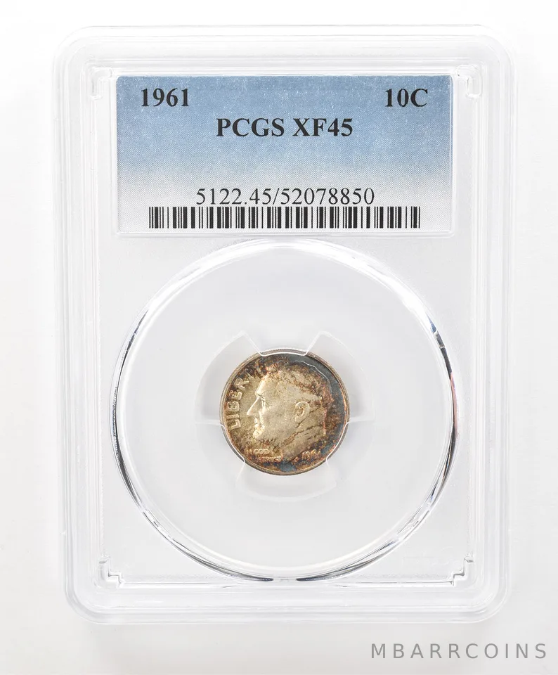 1961 Roosevelt Dime XF45 PCGS Beautiful Tone a6650