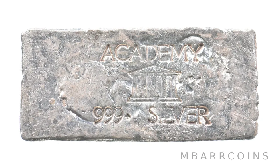 5.1 Troy Oz Silver Bar Academy Vintage Poured Loaf CSRCO Odd a2935
