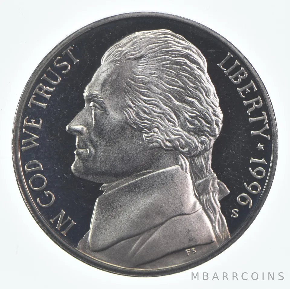 1996-S Jefferson Nickel Proof