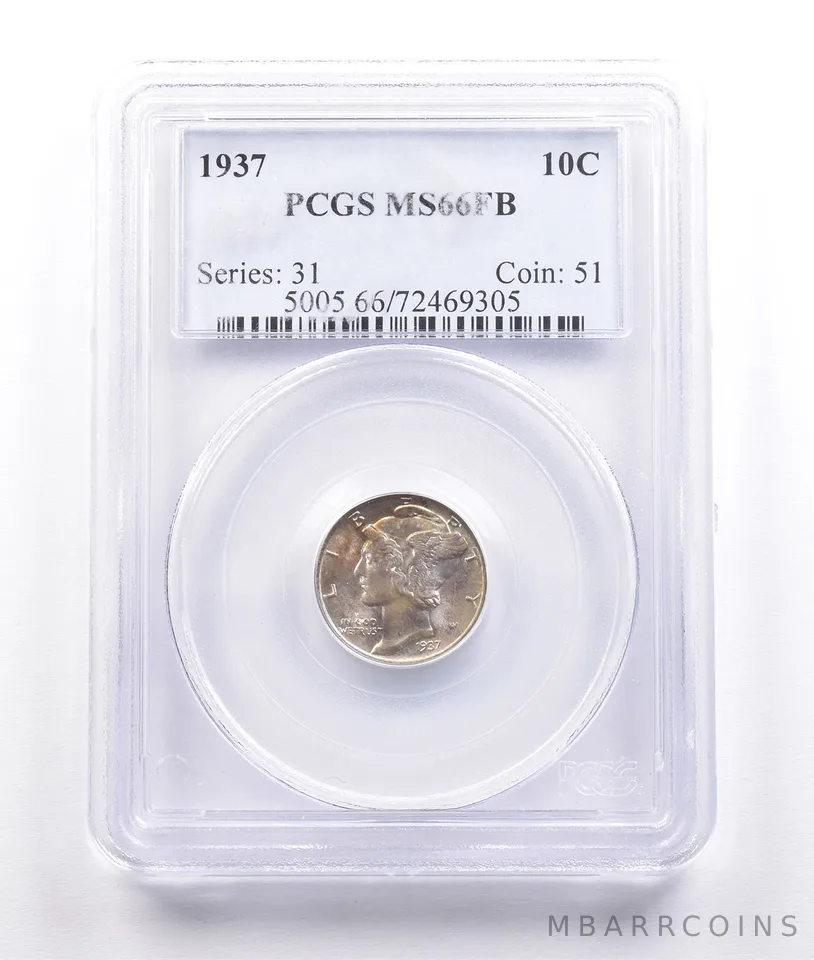 1937 Mercury Dime MS66 FB PCGS *6846